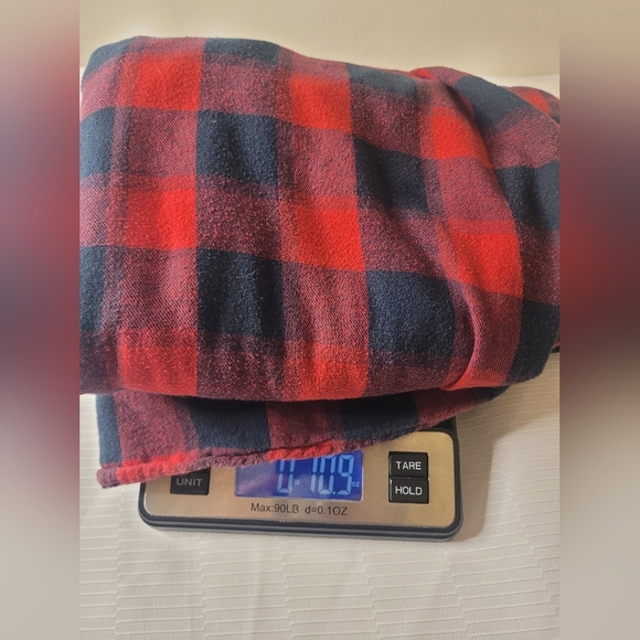 Blue Mountain Red Plaid Flannel Button Down Shirt sz L - Picture 6 of 6